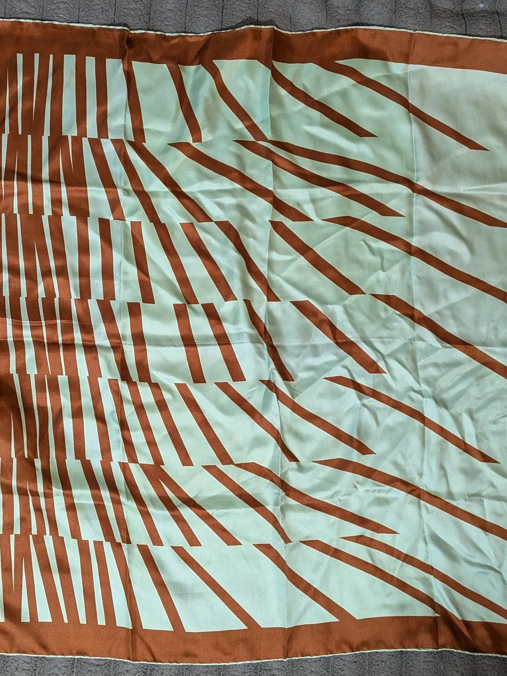 Modern Mint and Brown Geometric Bedding Throw